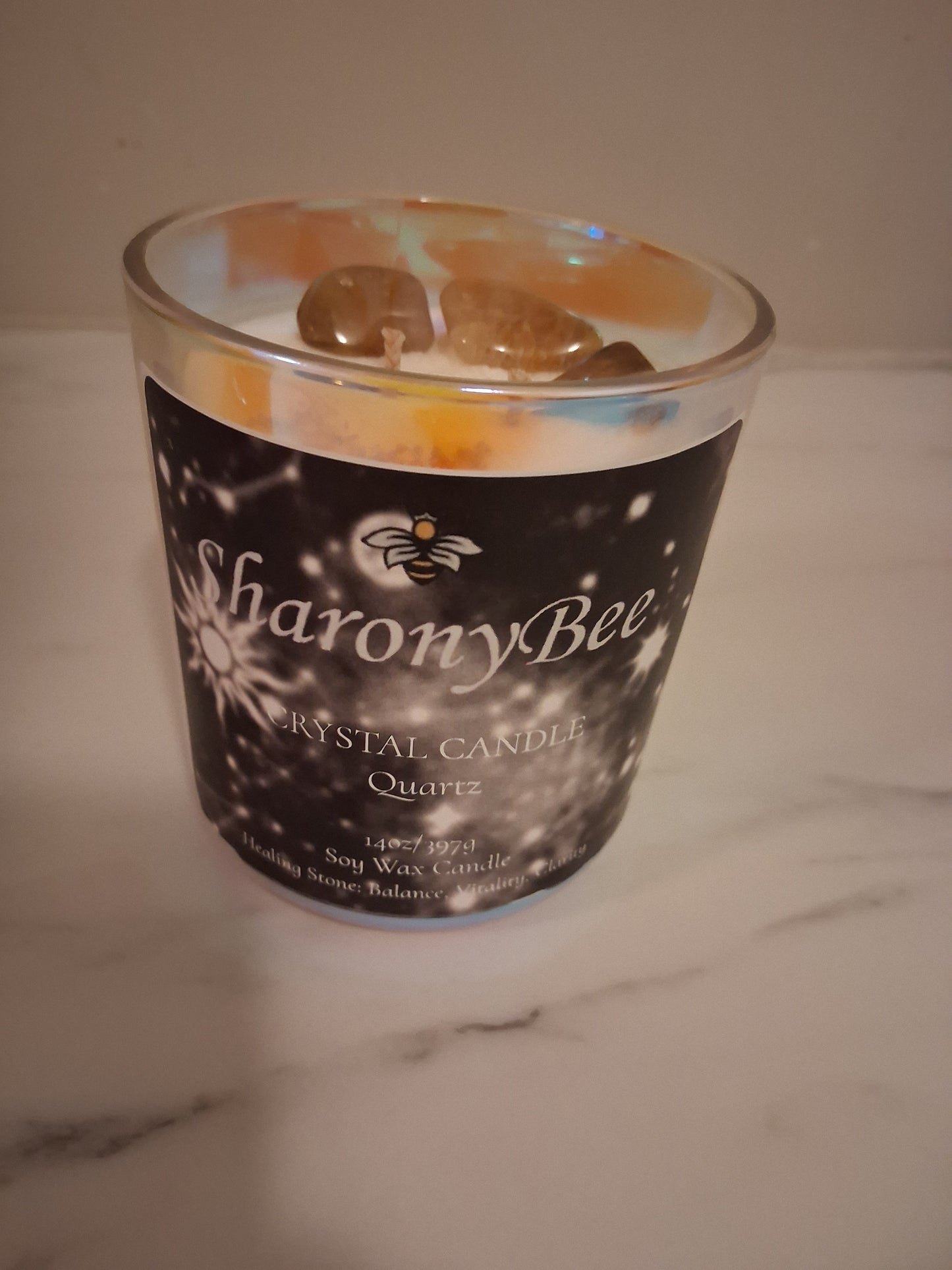 Crystal Healing: Stone Candle (Quartz)