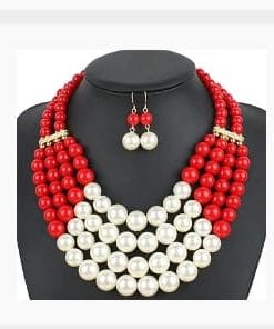 RED & WHITE NECLACE