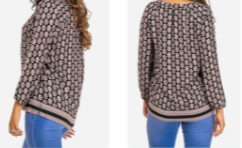 Black and pink v-neck top