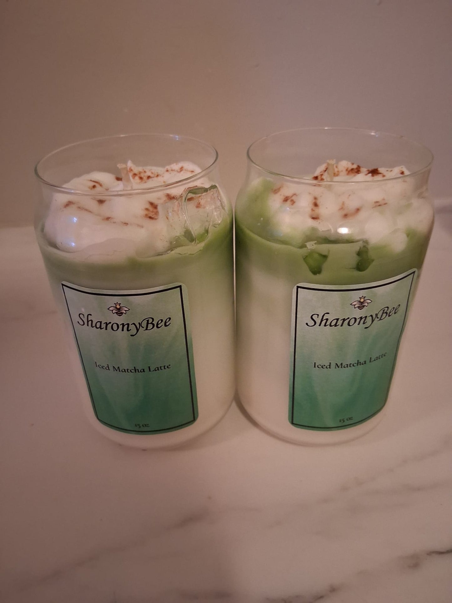 Iced Matcha Latte, Made With Coco Apricot.