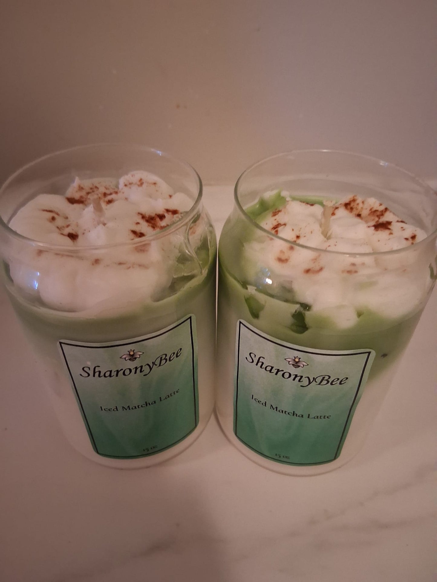 Iced Matcha Latte, Made With Coco Apricot.