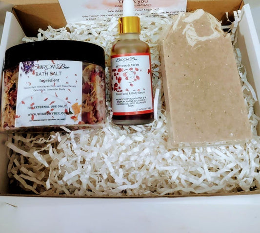 BATH SALT / FACE AND BODY SERUM SOAP GIFT BOX